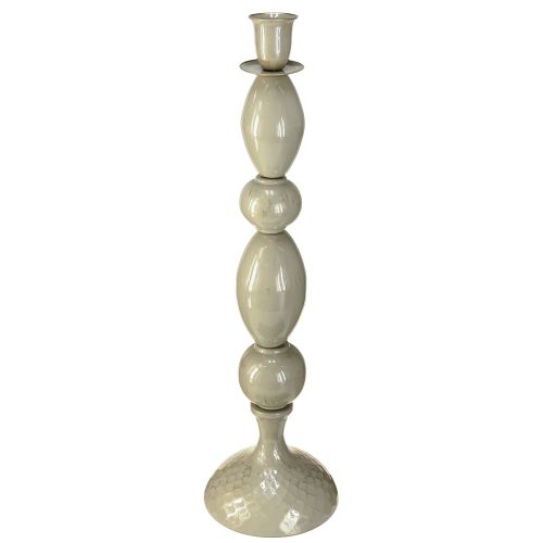 Portacandele alto in metallo grigio oro, portacandele da 51 cm