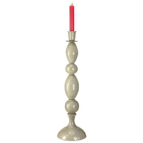 Prodotto Portacandele alto in metallo grigio oro, portacandele da 51 cm