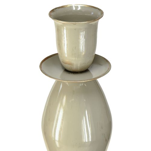 Prodotto Portacandele alto in metallo grigio oro, portacandele da 51 cm
