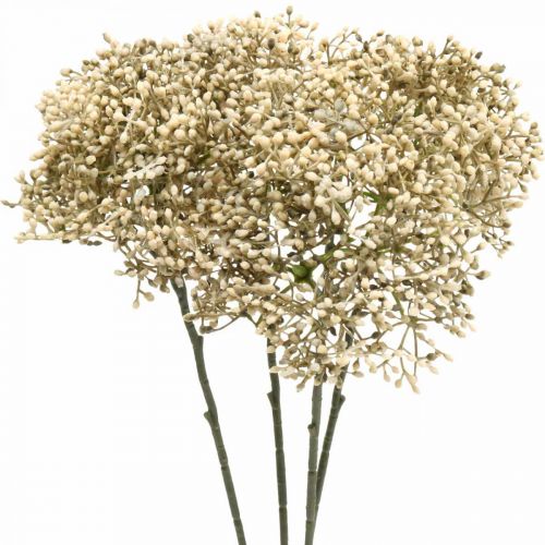 Floristik24 Ramo di fiori decorativi bianchi crema di sambuco artificiale 52 cm 4 pezzi