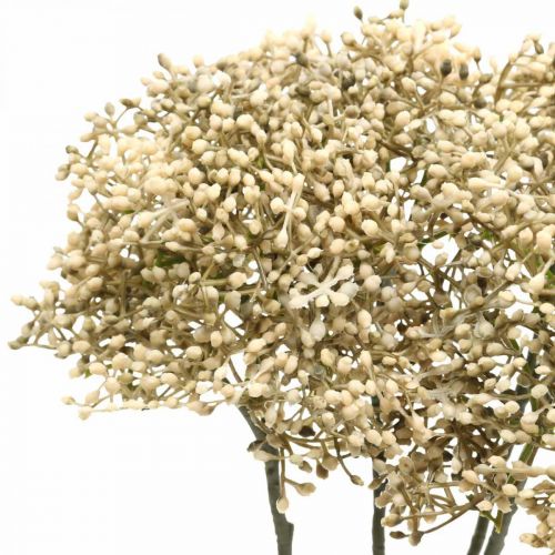 Prodotto Ramo di fiori decorativi bianchi crema di sambuco artificiale 52 cm 4 pezzi