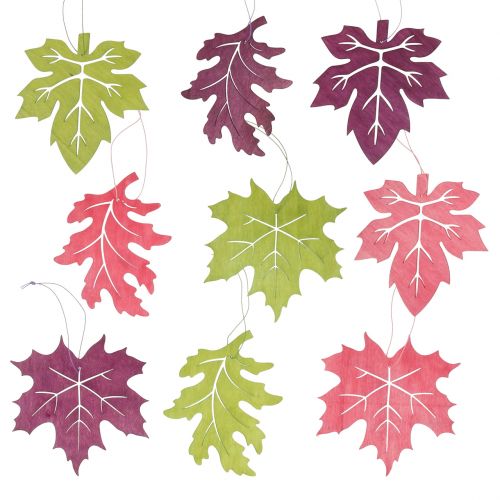 Floristik24 Mix di foglie di legno per appendere colori assortiti 15 cm 9 pezzi