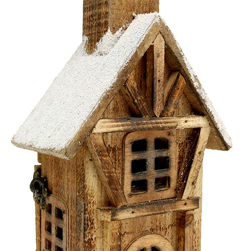 Floristik24 Chiesa in legno con illuminazione a LED natura, bianco 42cm