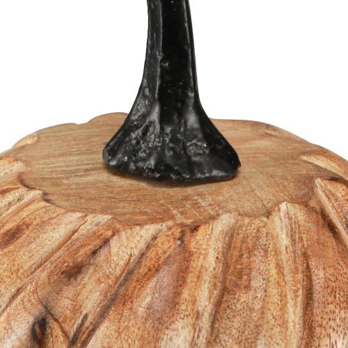 Prodotto Zucca in legno con manico in metallo nero naturale Ø12cm H13cm