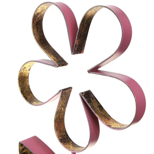 Prodotto Fiore decorativo in legno e metallo su base oro rosa antico H35 cm