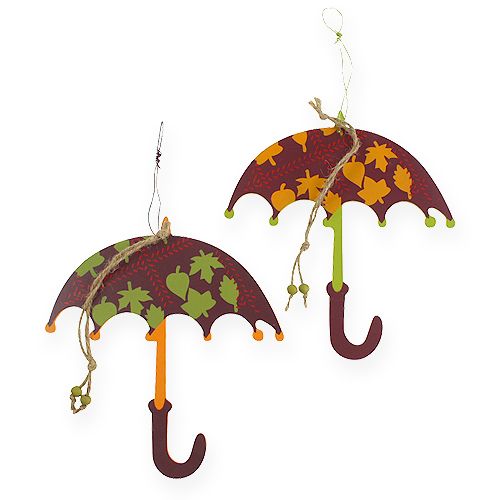 Floristik24 Ombrello in legno da appendere 18cm 6 pezzi