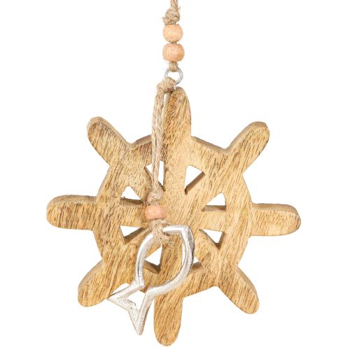 Floristik24 Decorazione volante in legno ciondolo pesce in metallo Ø12cm 3 pezzi
