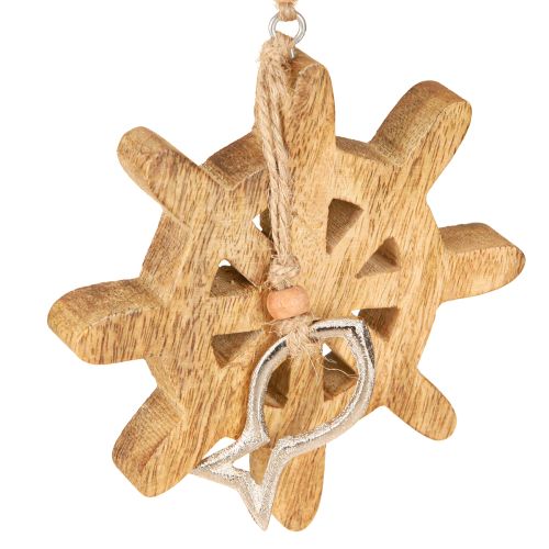 Prodotto Decorazione volante in legno ciondolo pesce in metallo Ø12cm 3 pezzi