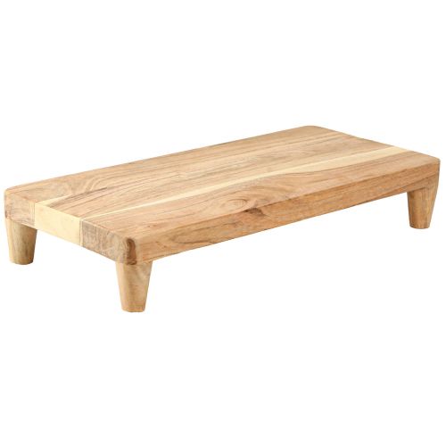 Prodotto Vassoio in legno con piedini piedistallo da tavolo naturale 45x20x7,5cm