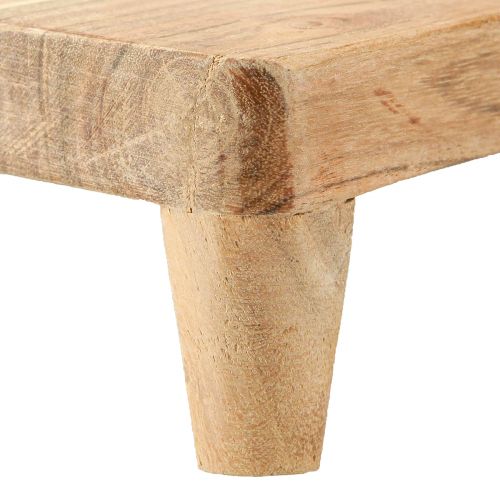 Prodotto Vassoio in legno con piedini piedistallo da tavolo naturale 45x20x7,5cm