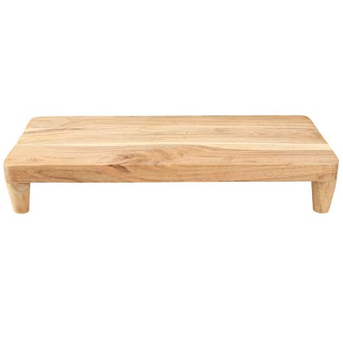Prodotto Vassoio in legno con piedini piedistallo da tavolo naturale 45x20x7,5cm