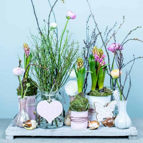 Floristik24 Vassoio in legno con piedini, decorazione da tavola in shabby chic, vassoio decorativo, vintage 50cm