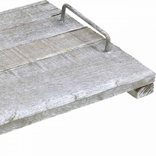 Floristik24 Vassoio in legno con piedini, decorazione da tavola in shabby chic, vassoio decorativo, vintage 50cm