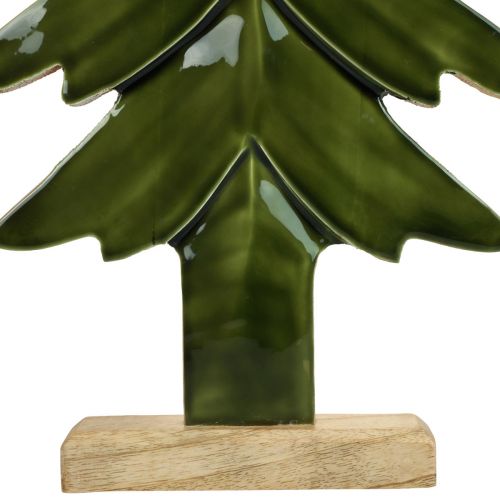 Floristik24 Albero di Natale decorativo in legno verde effetto lucido 23,5×5×60cm