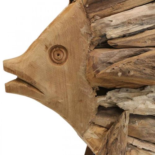 Floristik24 Pesce decorativo in legno grande, pesce decorativo in piedi H50cm