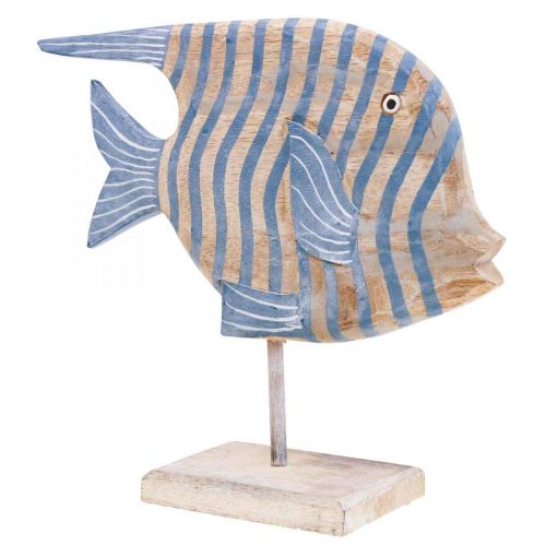 Floristik24 Deco pesce in legno grande, pesce decorativo a strisce in piedi H30cm