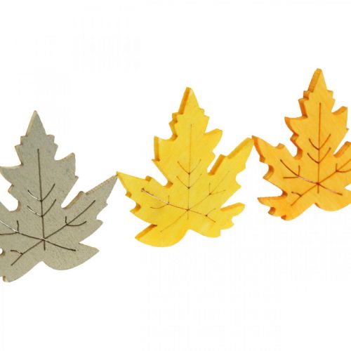Cospargere la decorazione autunnale, foglie d&#39;acero, foglie autunnali dorate, arancioni, gialle 4cm 72p