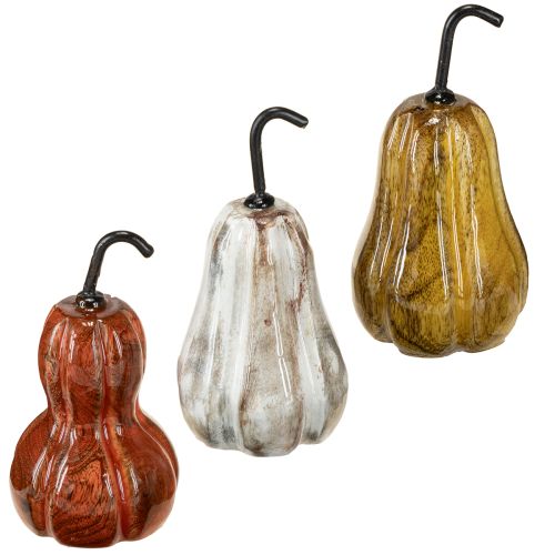 Pera in legno decorazione in legno autunno rosso giallo bianco 12×6cm 3 pezzi