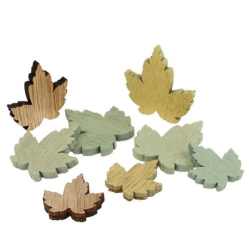 Floristik24 Foglie di legno foglie d'acero mix pastello 3 cm - 4,5 cm 24 pz