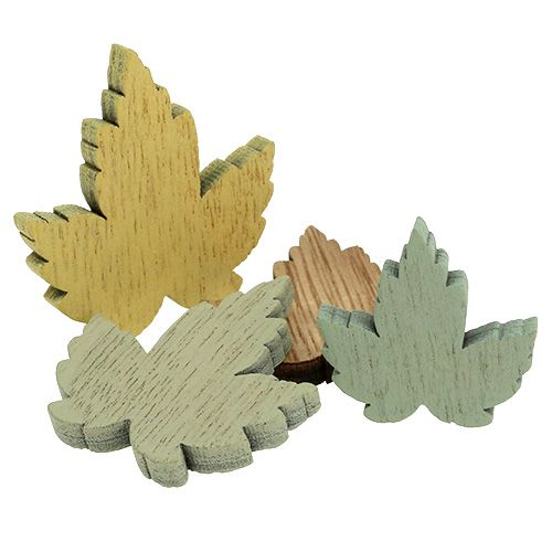 Floristik24 Foglie di legno foglie d'acero mix pastello 3 cm - 4,5 cm 24 pz