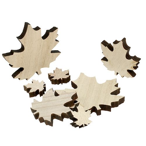 Floristik24 Foglie di legno, foglie d&#39;acero mix 2,5 cm - 7 cm 36 pezzi