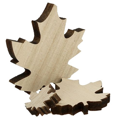 Floristik24 Foglie di legno, foglie d&#39;acero mix 2,5 cm - 7 cm 36 pezzi