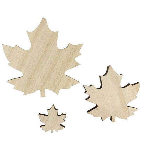 Floristik24 Foglie di legno, foglie d&#39;acero mix 2,5 cm - 7 cm 36 pezzi