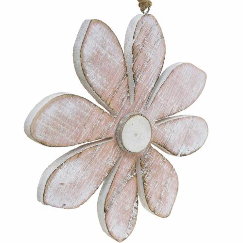Floristik24 Fiori decorativi pastello, fiori estivi, fiori in legno, decorazioni floreali da appendere Ø12,5 cm 3 pezzi