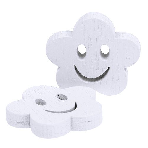 Prodotto Fiore in legno con faccia bianca 2,5 cm 48 pz