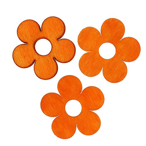 Fiore in legno per cospargere di arancia 4 cm 72 pezzi