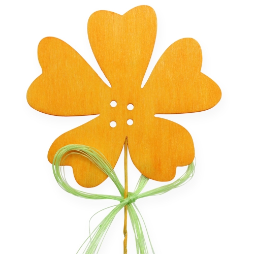 Floristik24 Fiori in legno su filo di ferro 7 cm, 28 cm 24 pz