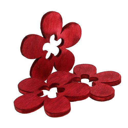 Floristik24 Fiori in legno rossi 4 cm 72 pz