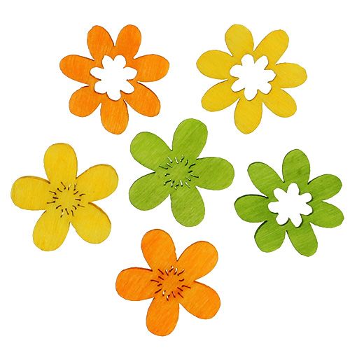 Floristik24 Decoro lettiera fiori in legno 2cm colorati assortiti. 144 punti