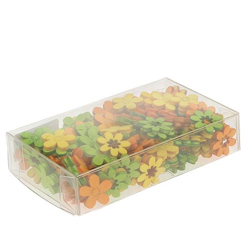 Floristik24 Decoro lettiera fiori in legno 2cm colorati assortiti. 144 punti