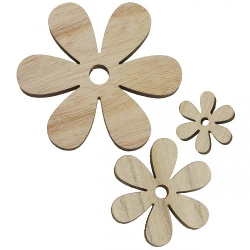 Fiori in legno decorazione sparsi fiori legno Ø2,5–6,5 cm 29 pz