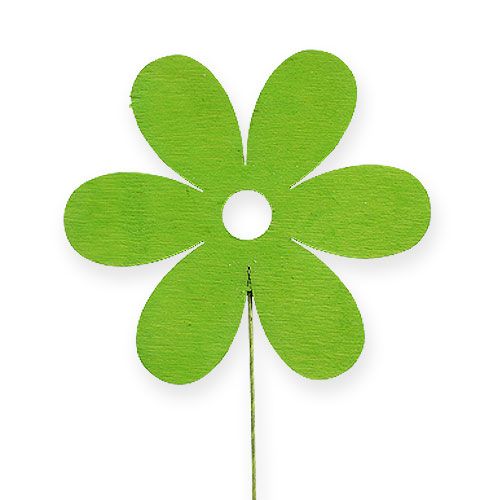 Floristik24 Fiore di legno sul filo 8cm tipo 3 colori. 12st