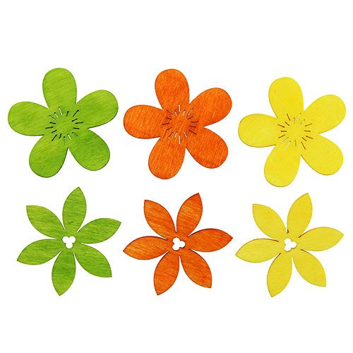 Floristik24 Fiori in legno 4 cm colorati asst. 72 pezzi