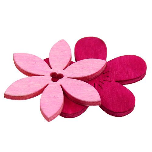 Floristik24 Fiori in legno 4 cm rosa asst. 72 pezzi