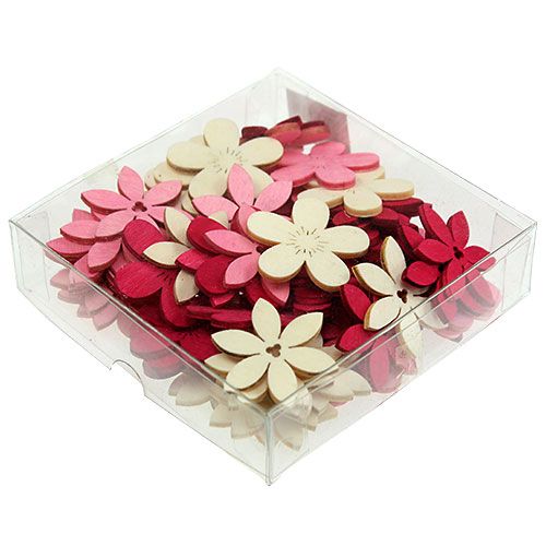 Floristik24 Fiori in legno 4 cm rosa asst. 72 pezzi