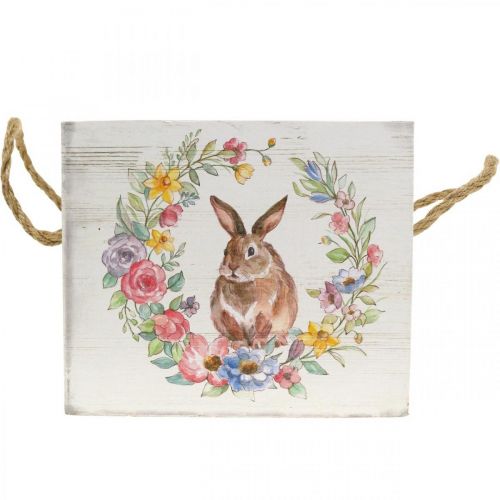 Floristik24 Fioriera decorativa Fioriera coniglietto bianco in legno shabby 12×14×14 cm
