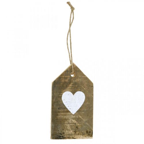 Floristik24 Casetta con cuore, decorazione in legno da appendere, decorazione per la casa aspetto antico H18cm