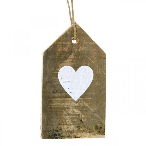 Casetta con cuore, decorazione in legno da appendere, decorazione per la casa aspetto antico H18cm