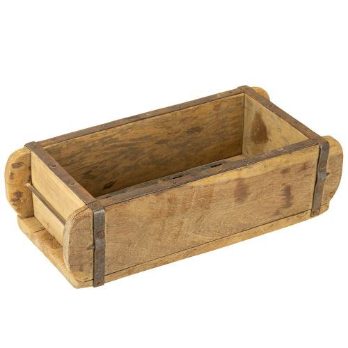 Floristik24 Decorazione in legno a forma di mattone vintage marrone, ruggine 31×14,5cm H9cm