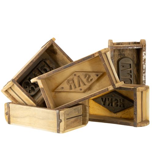 Prodotto Decorazione in legno a forma di mattone vintage marrone, ruggine 31×14,5cm H9cm