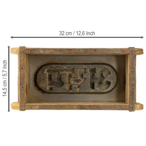 Prodotto Decorazione in legno a forma di mattone vintage marrone, ruggine 31×14,5cm H9cm