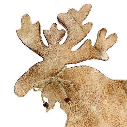 Prodotto Alce Decorazione in legno H 34,5 cm L 29 cm natura