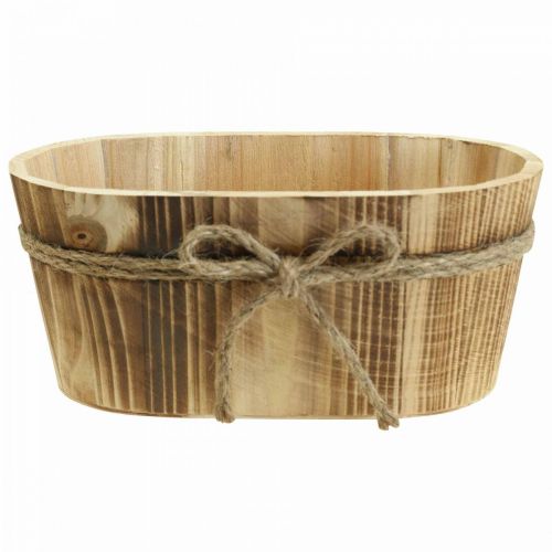 Prodotto Decorazione in legno Ciotola ovale decorativa in legno Decorazione rustica 23x13x10cm
