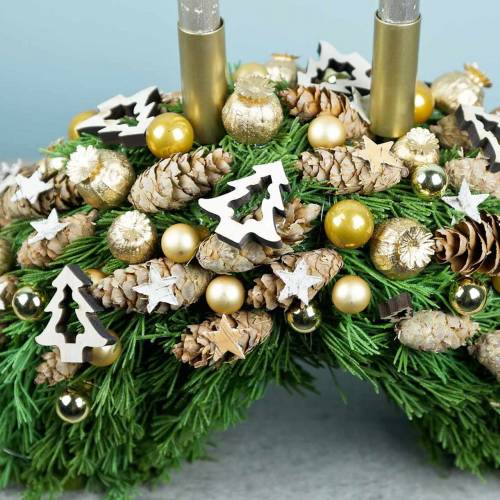 Floristik24 Decorazione in legno Albero di Natale naturale 2 cm - 8 cm 32 pz