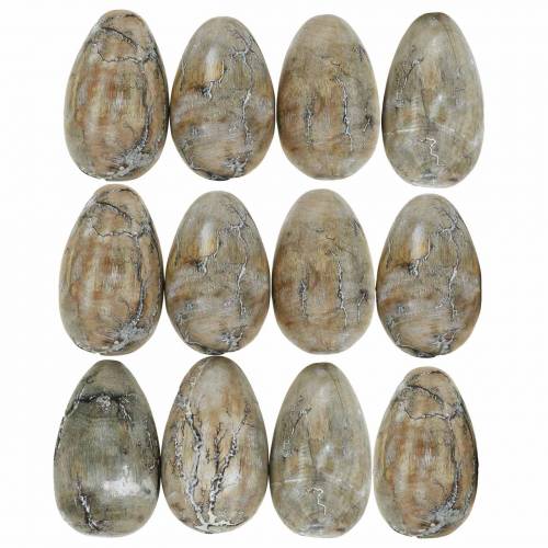 Floristik24 Uovo di gallina Deco, uova di Pasqua in legno di mango naturale 12 pezzi