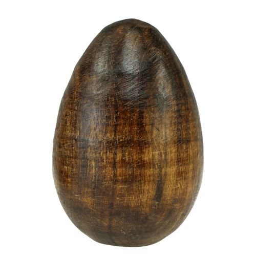 Uova di legno in legno di mango marrone Uova di Pasqua in legno H8cm 3 pezzi
